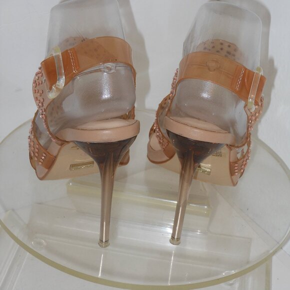 BEBE RHINESTONE CLASSIC STRAPPY SHOES SIZE 6 MEDIUM - Picture 7 of 8